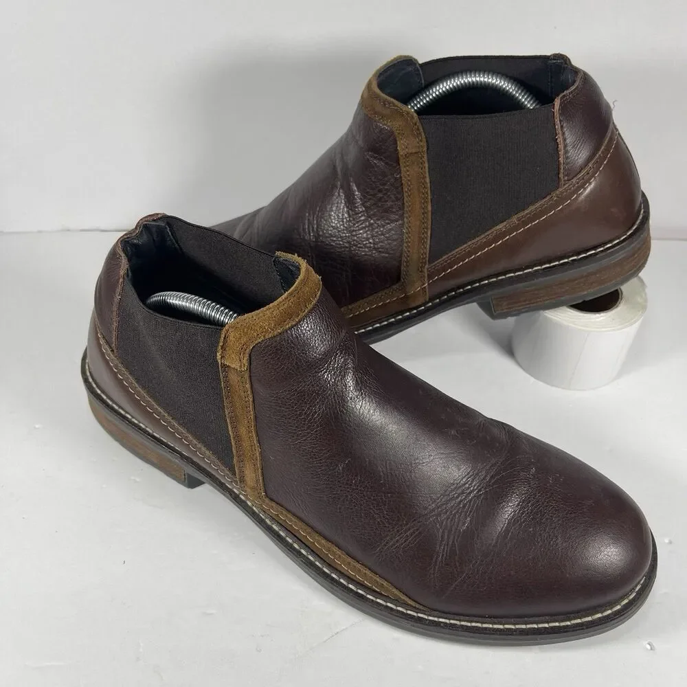 Naot Men's Leather Slip-On Chelsea Boots - Brown - Size EU 45 / US 12